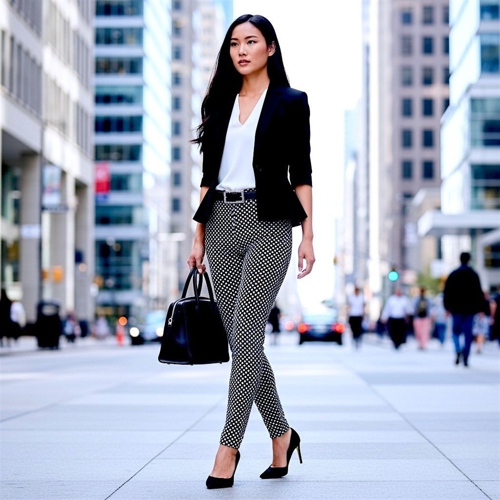 Nordstrom Leggings Women's Size M‎ Geometric Black & White